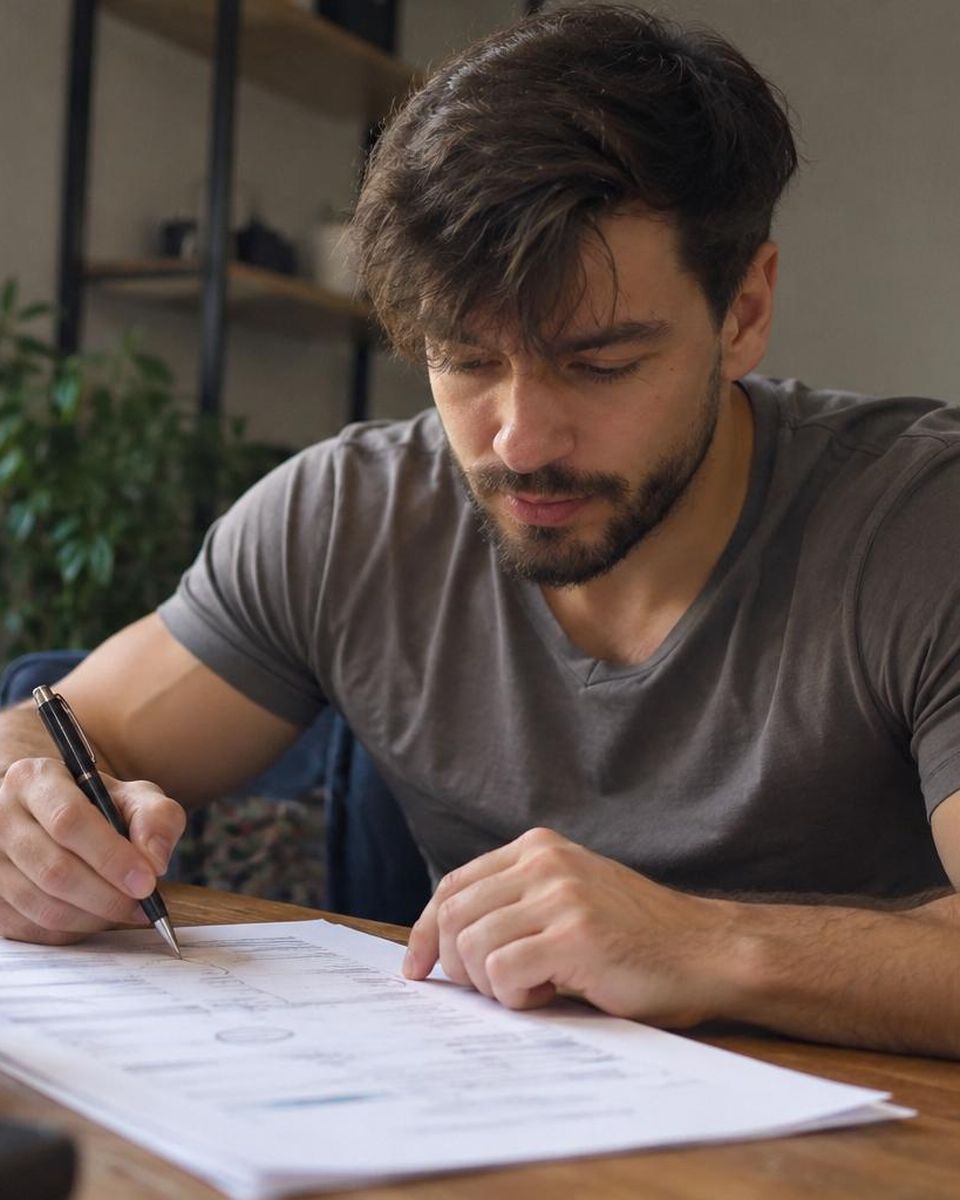 Jan going through a blood test with a pen