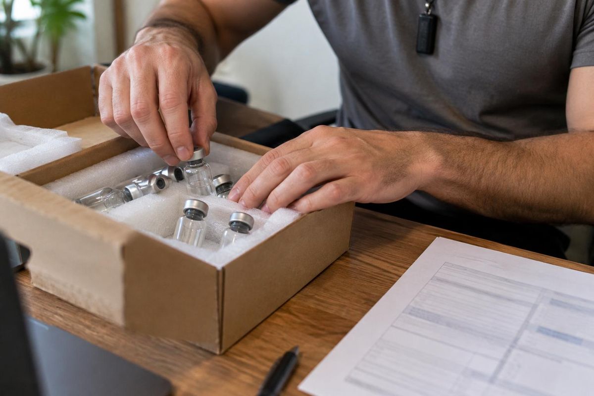 Vials being packed for lab testing